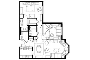Furnishing layout plans help clients visualize the space.